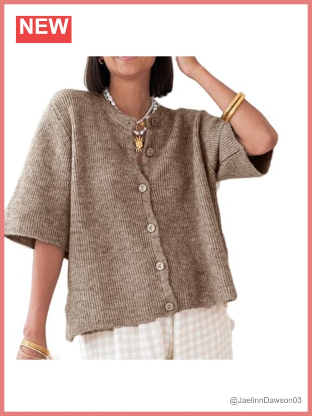 Women Knitted Crop Cardigan Shirt Short Sleeve Button Down Ribbed Knit Top